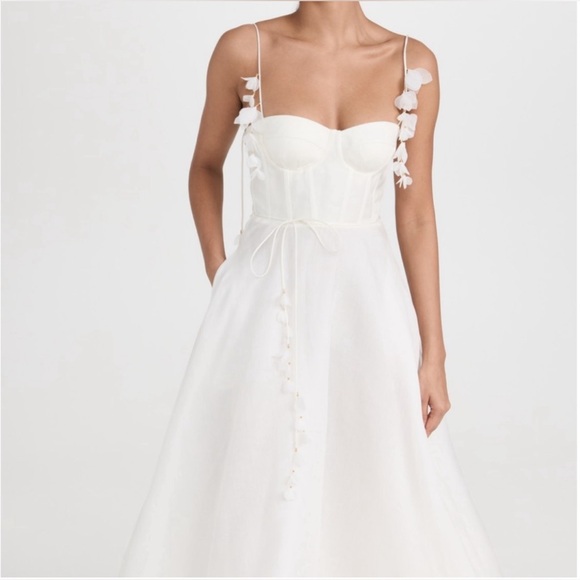 Zimmermann — Wonderland Corset Midi Dress — Size, 1 — Color, Ivory — Like New - Picture 4 of 9